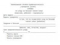 Справка по уходу